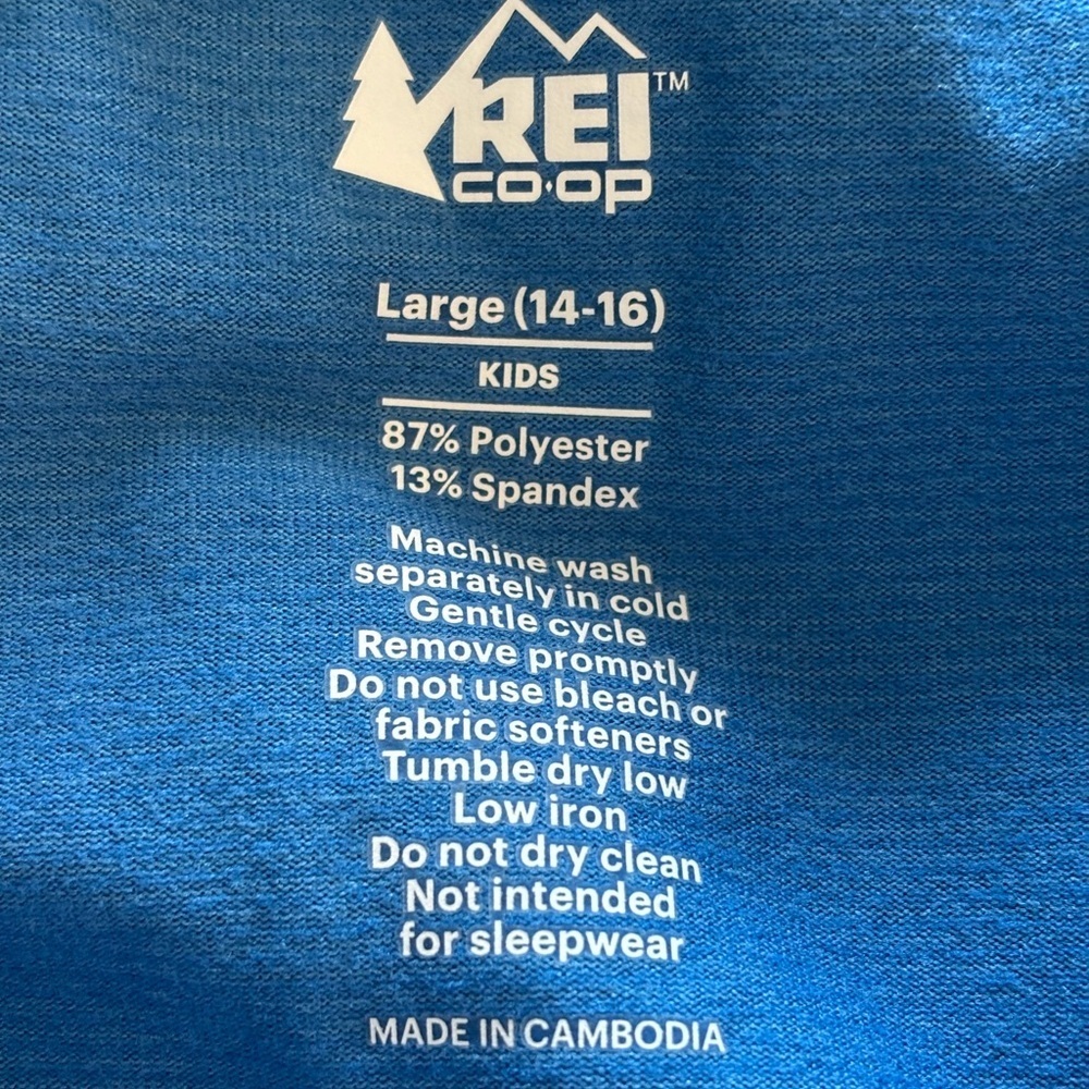 REI Co-op Kids Blue Activewear Long John Pants 14-16 Large 113 - Picture 4 of 4